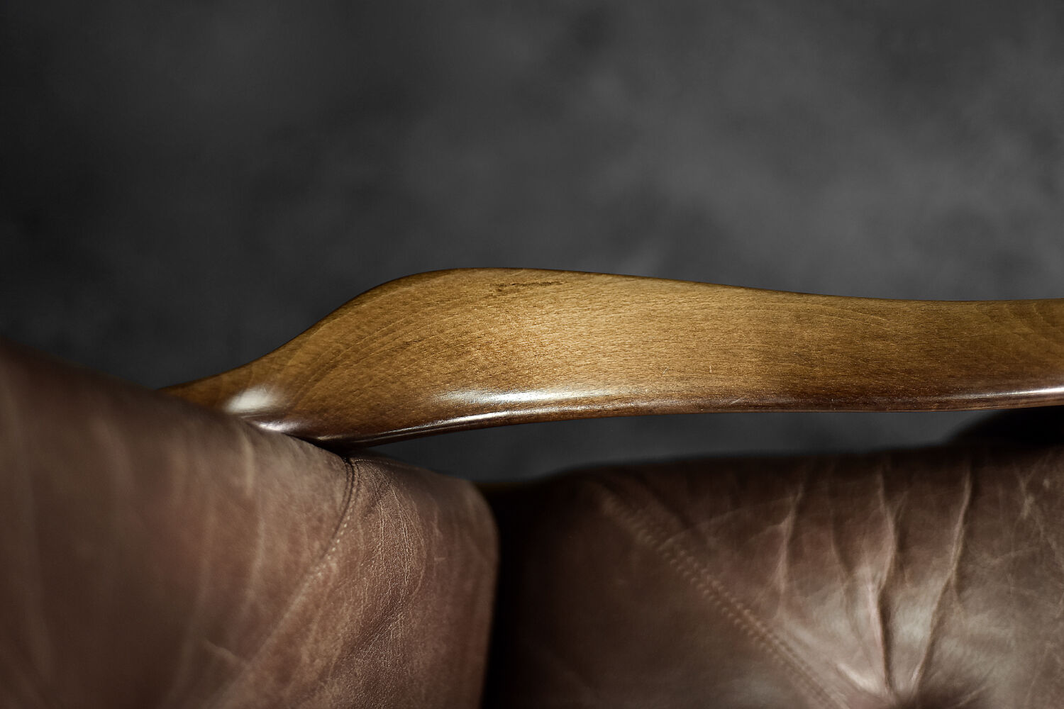 Vintage mid-century danish modern beech & brown leather armchair from farstrup møbler, 1970s