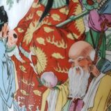 Traditional Japanese hand-painted pear-shaped vase. Geisha life scenes decor. High 26.5 cm