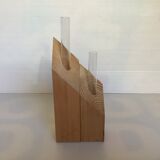 Paire de soliflores éprouvettes losange en bois scandinave