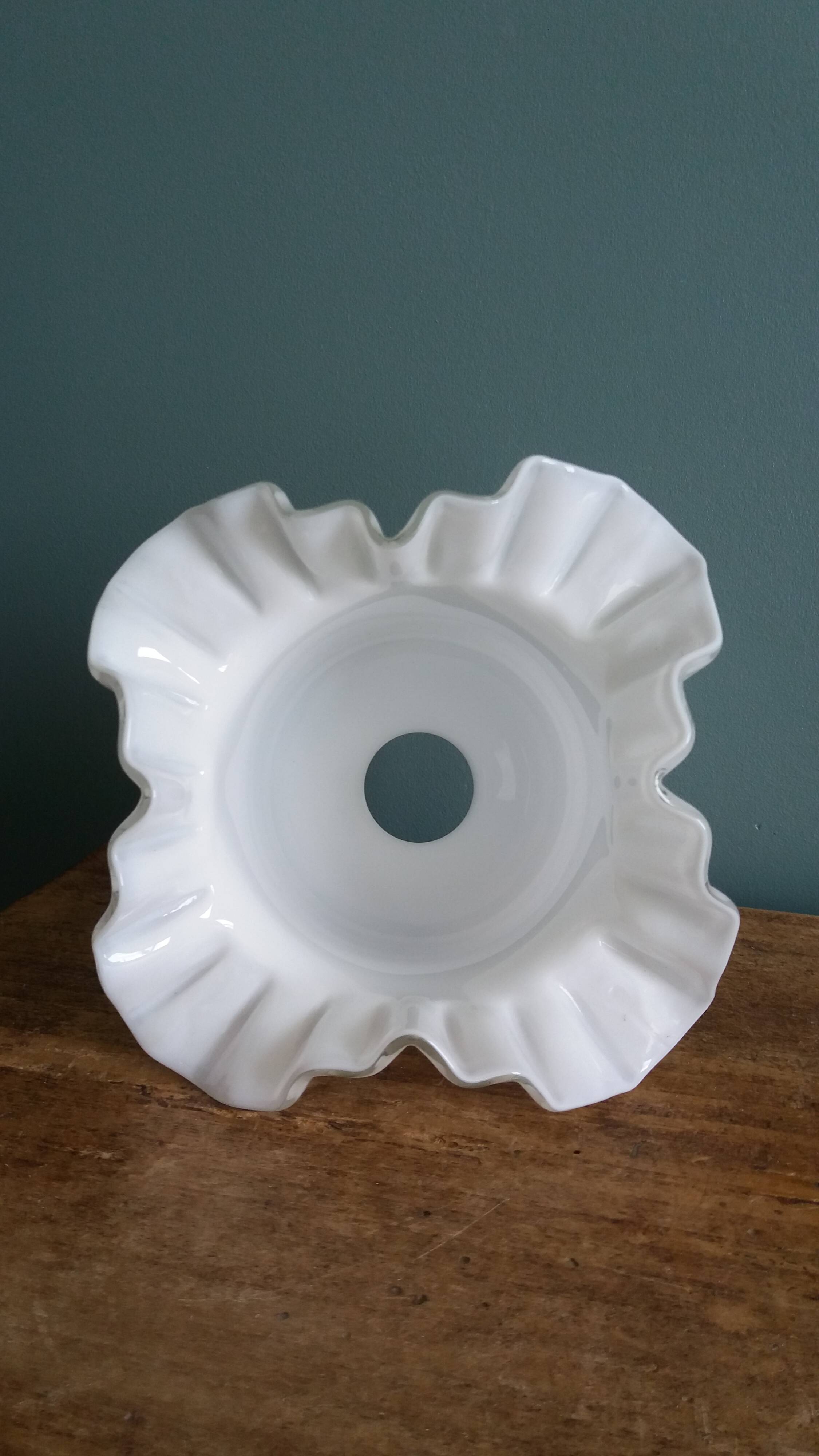 White opaline glass lampshade