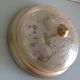 Round ceiling light in gold metal and amber cracked glass 70/80