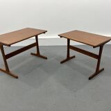 2 tables d’appoint gigognes danoise en teck par Kai Kristiansen pour Vildbjerg