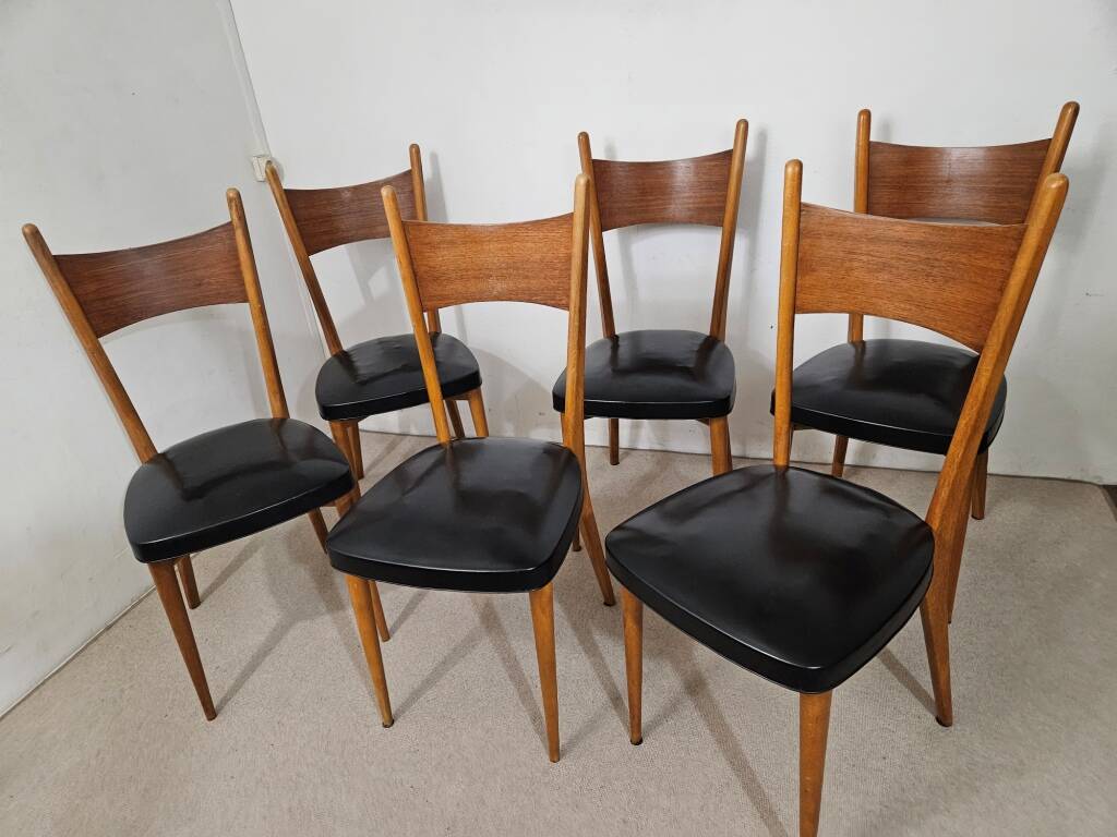Series of 6 Scandinavian chairs - Vintage chairs