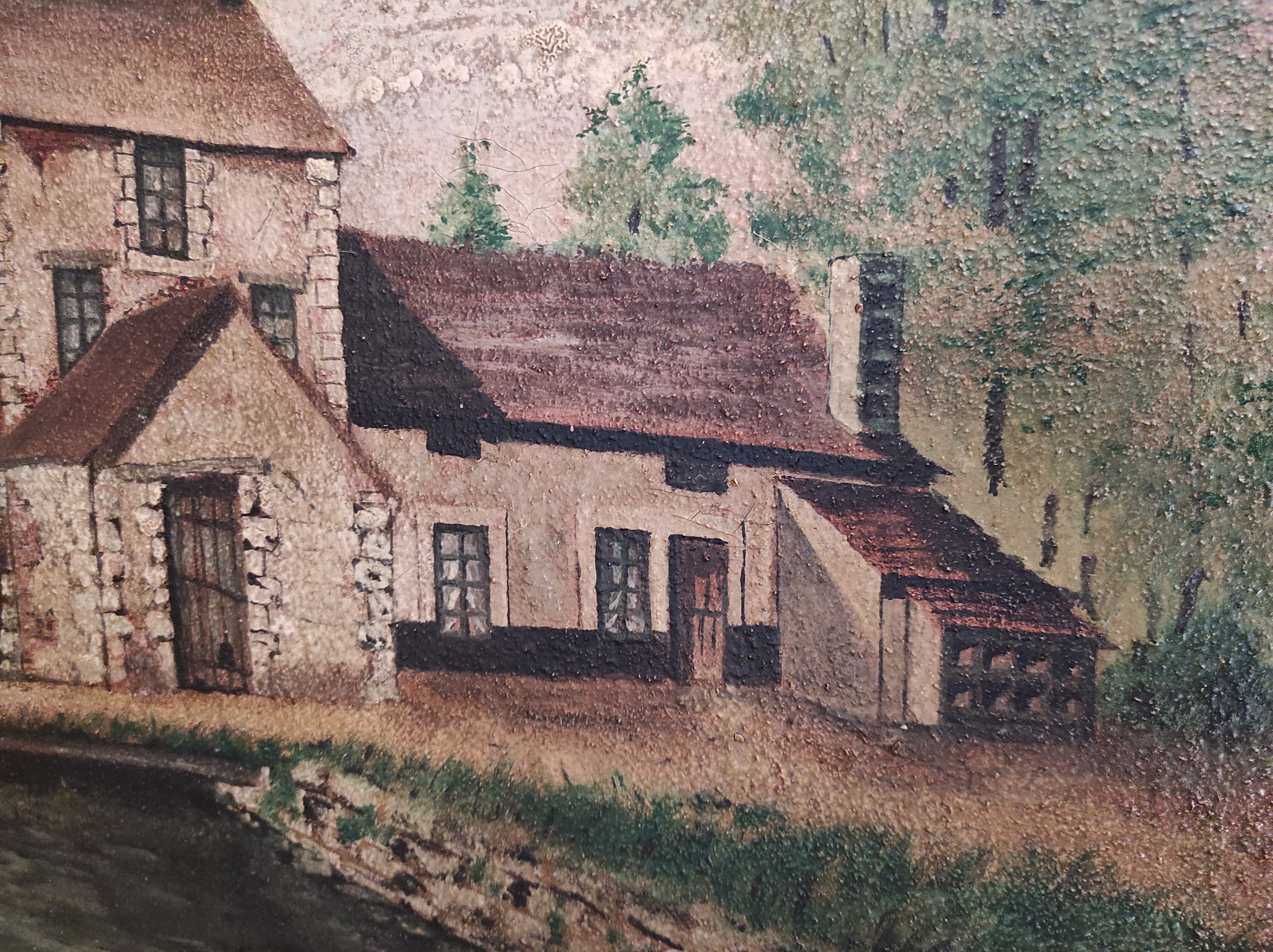 Vintage French oil painting, signed Levergne, 1958