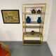 1970s vintage Italian design brass and glass shelf