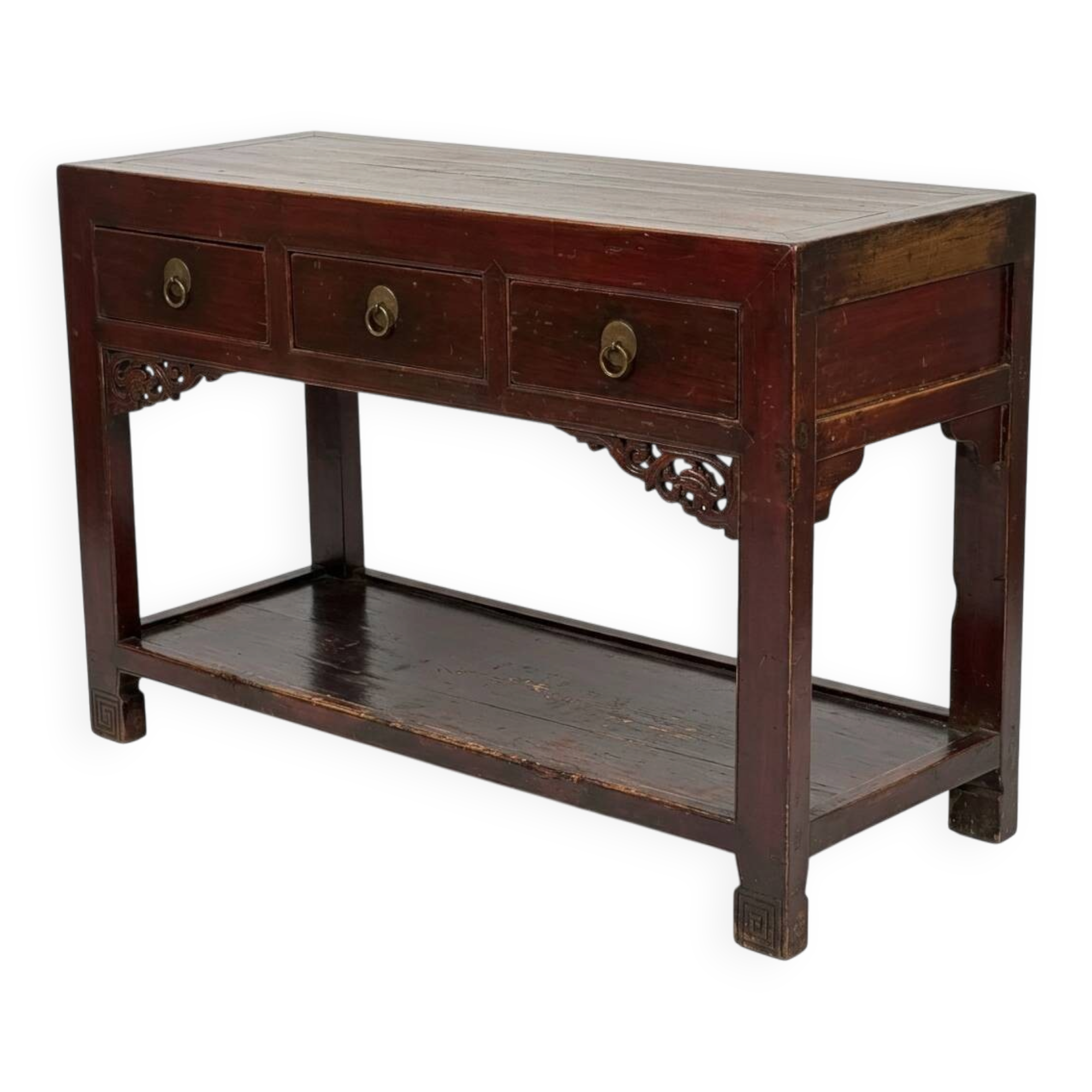 Old console with drawers, solid wood.