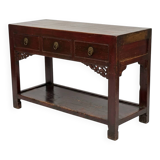 Old console with drawers, solid wood.