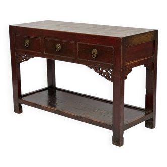 Old console with drawers, solid wood.