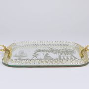 Ercole Barovier Swirl Murano Glass Mirror Serving Tray, Venice, 1940s