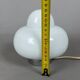 Pair of space age UFO table lamps in white Murano glass, modernist 1970s.