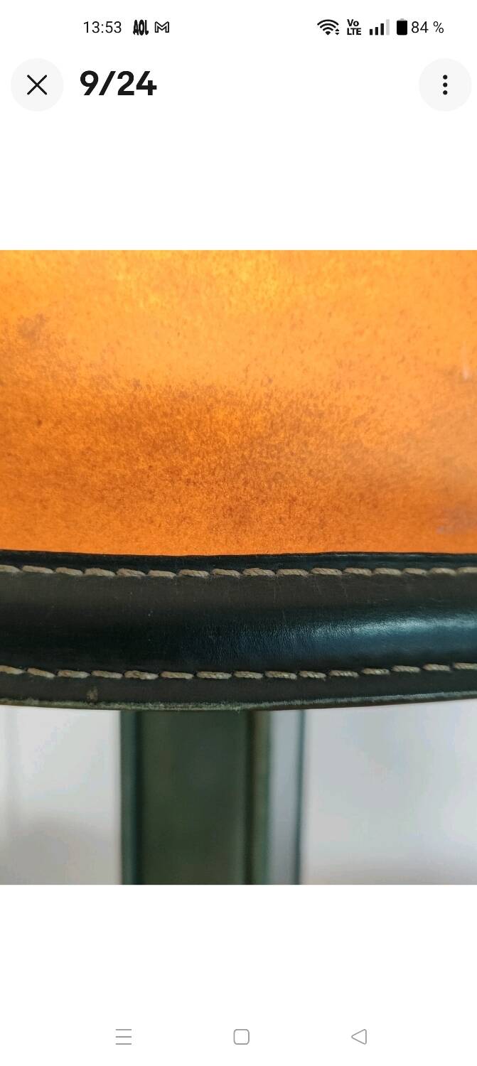 Lampe Art Déco Attribuée à Paul Dupré Lafon / Cuir Se killier et Parch