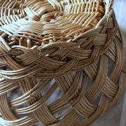 Large vintage woven wicker basket