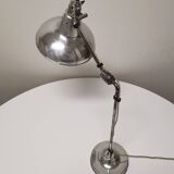 Lampe articulée industrielle, nickelé, Houillon Nancy,