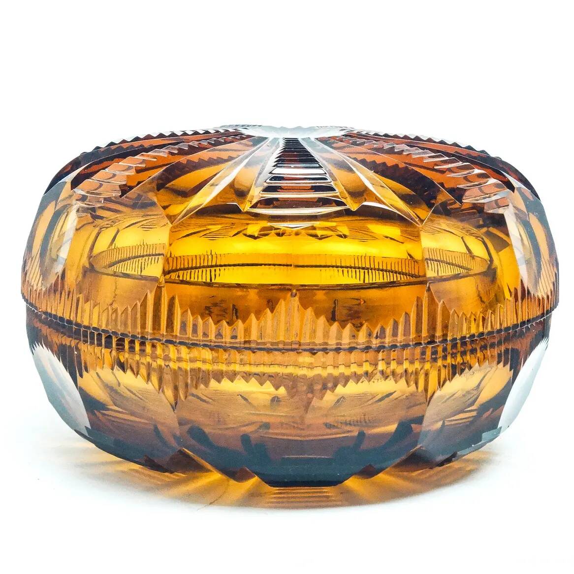 Art Deco bonbonniere, crystal, Moser, Czechoslovakia, 1930s