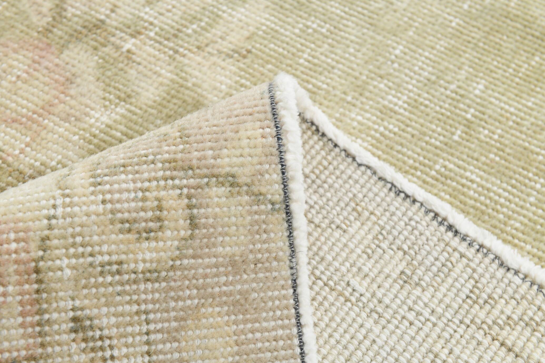 5x8 Green Cream Oriental Turkish Vintage Rug,  142x240Cm