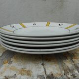 Six flat plates made of earthenware