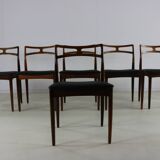 Sixties Danish design rosewood dining chairs by cabinetmaker Johannes Ander