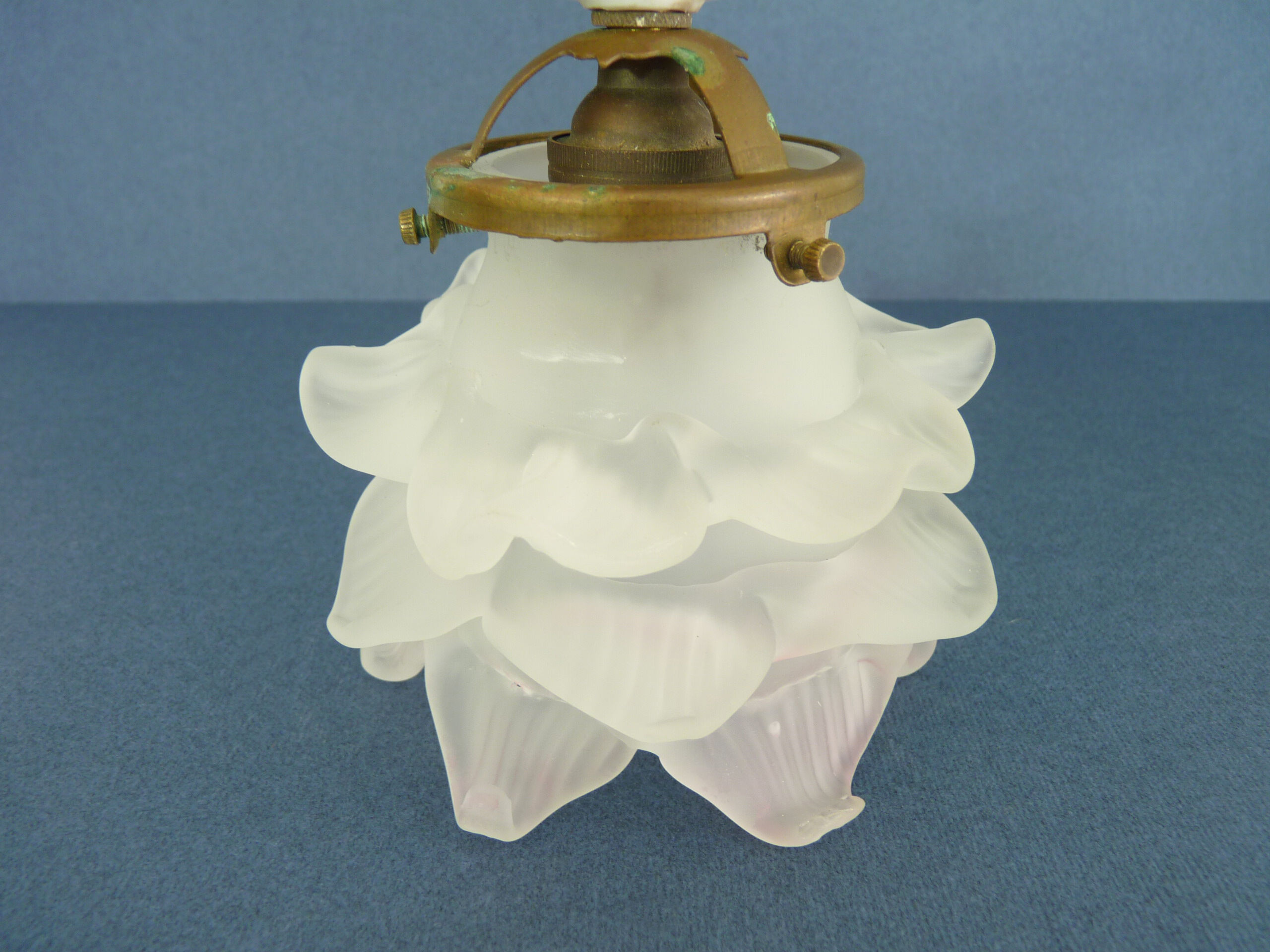 Old porcelain wall light vintage glass tulip