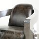 Industrial Aviator design armchair in cowhide finished with aluminium