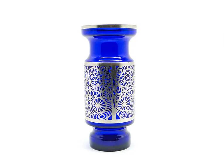 Mid-century modern vase, cobalt glass, Huta Hortensja, Poland, 1960s