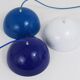 Blue enamelled suspension flowerpot by Verner Panton for Louis Poulsen, Denmark, 1969.