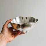Plat, saladier ancien en métal forme fleur
