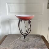 Antique Medusa Red Cup Vase Jozefina Krosno Octopus Blown Glass 30CM