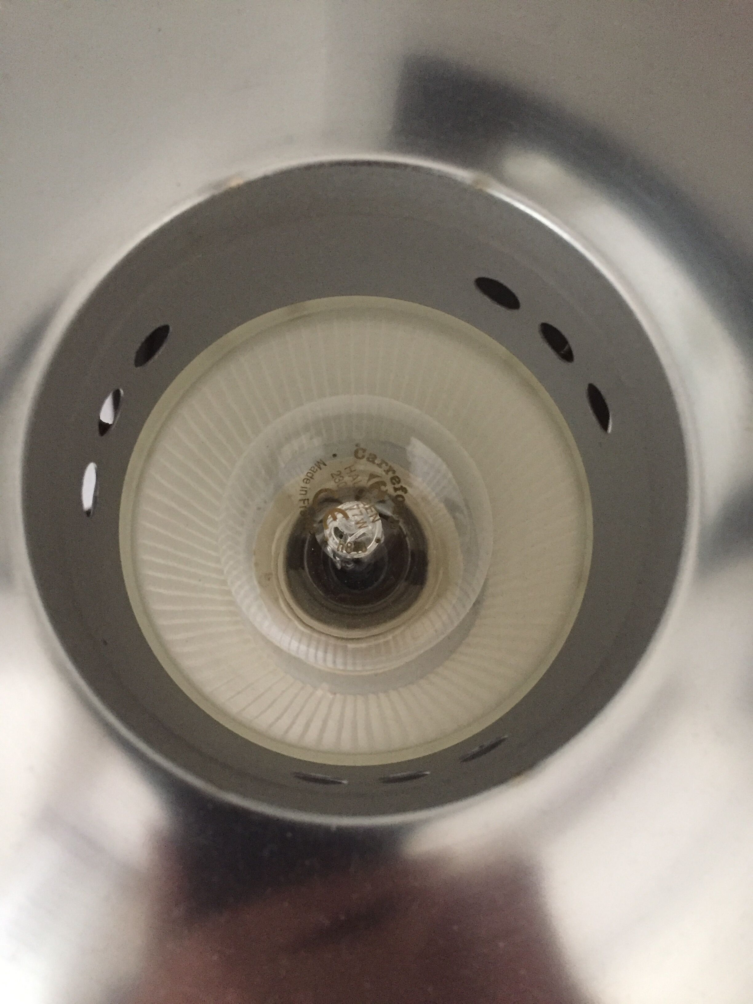 Mushroom lamp 70s glass and metal