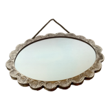 Miroir de mariée argent turc style ottoman fleurs en relief