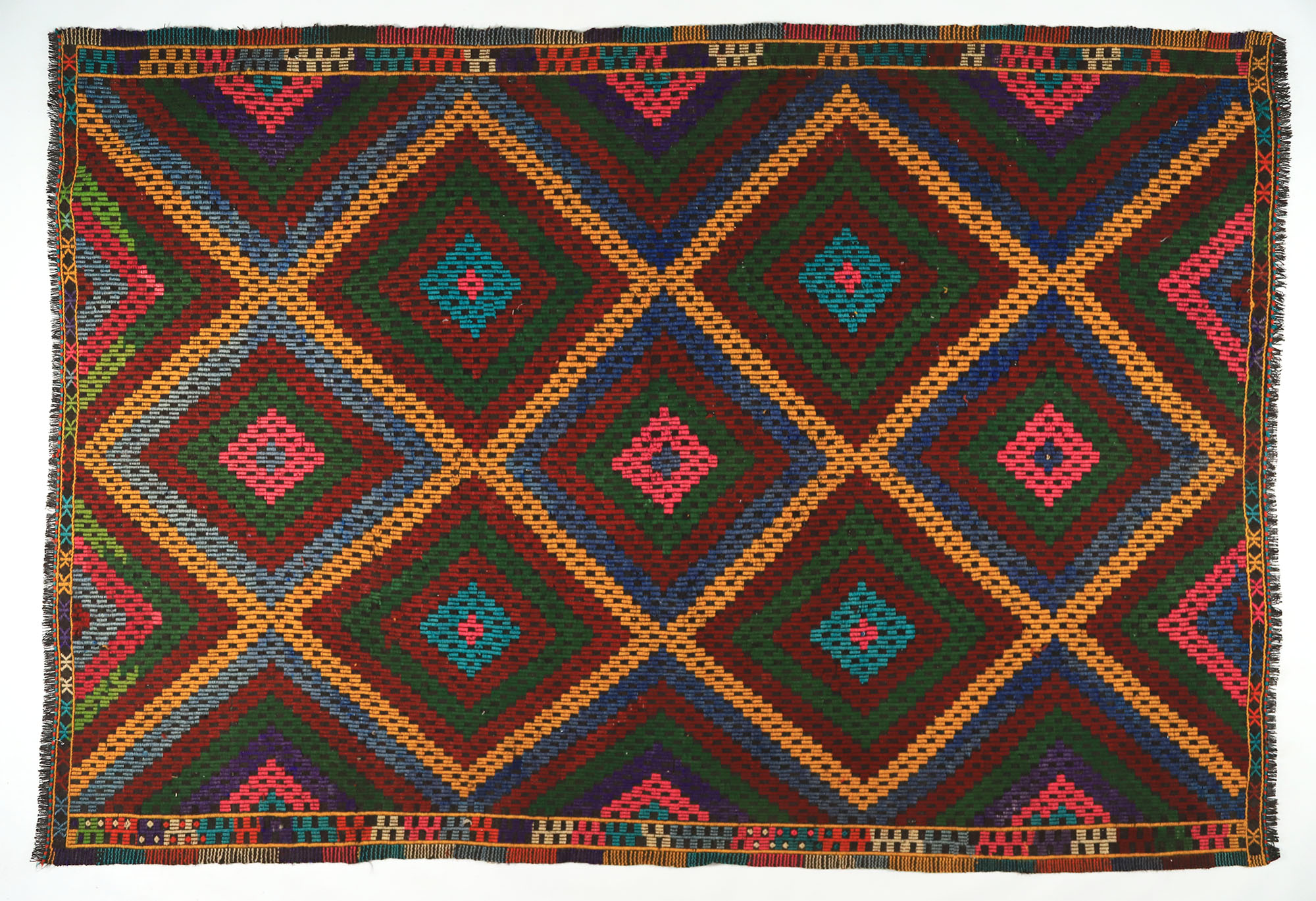 Anatolian handmade kilim rug 303 cm x 190 cm