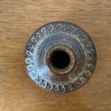 Old Lamp Base Vintage Brown Glazed Stoneware Soliflore #D437