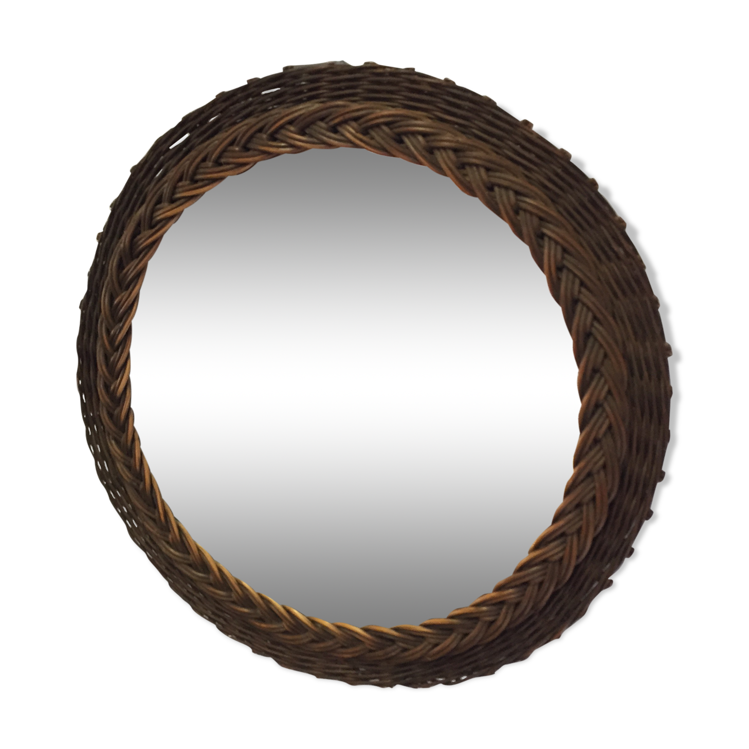 60s rattan mirror
