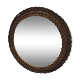 Miroir rotin années 60