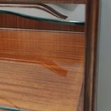 High-Quality Walnut Chest of Drawers with a Thick Glass Top, Italy
