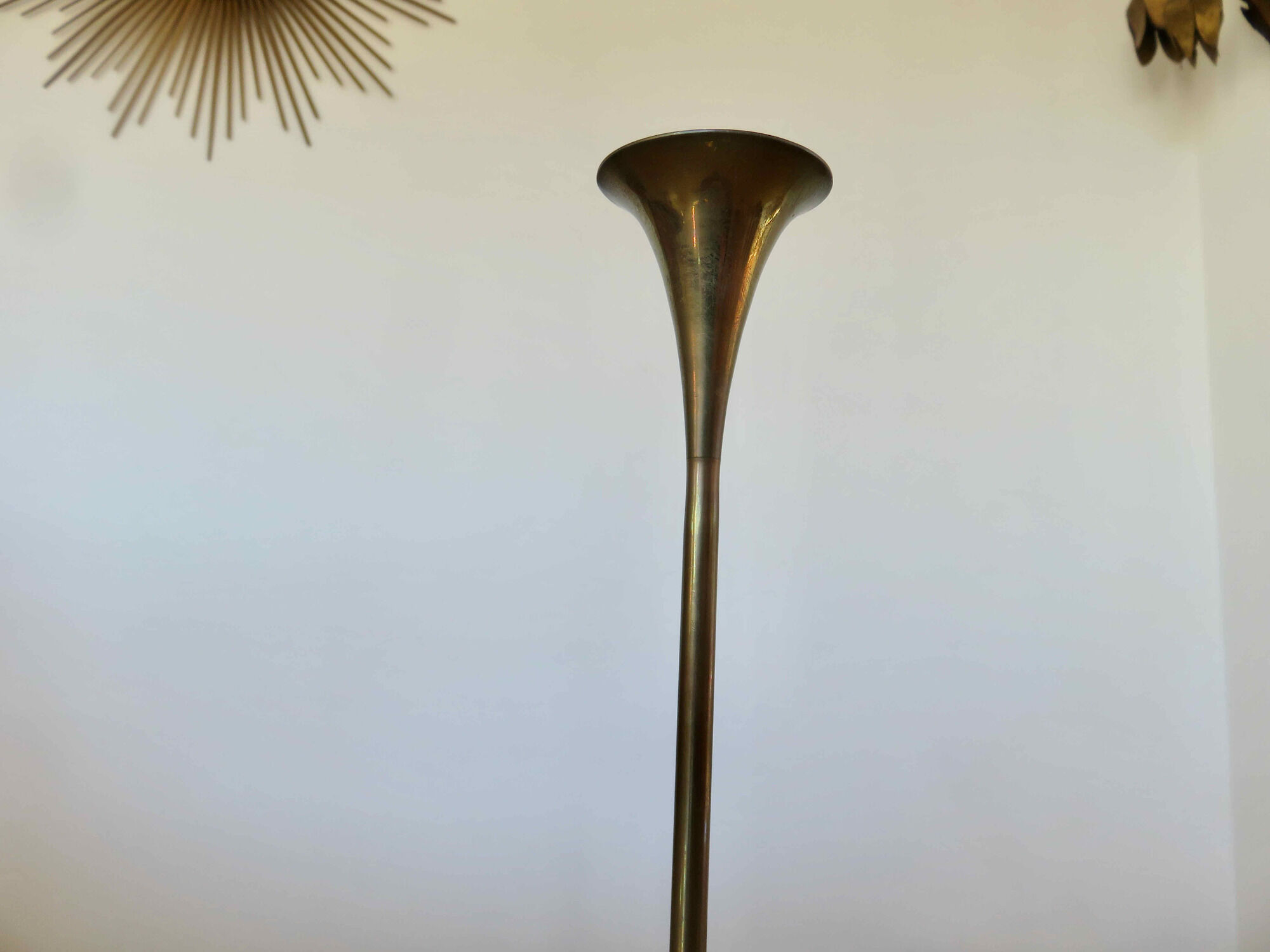 Brass tulip foot candle holder 70s