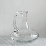 Mouth-blown glass carafe, elegant design