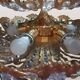 Hollywood Regency brass and crystal chandelier by Peris Andreu, 1970s.