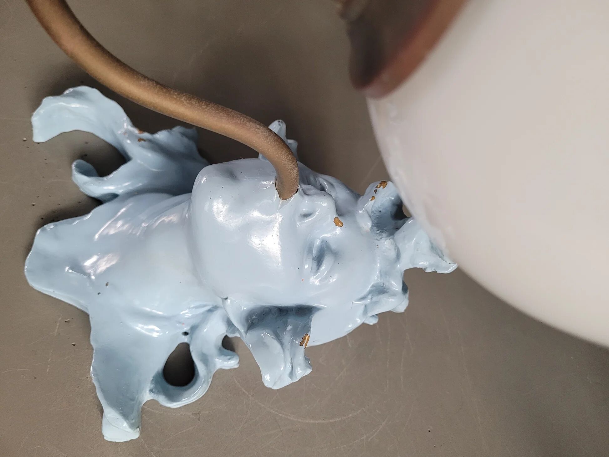 Vintage opaline globe sculptural wall light