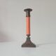 Vintage candlestick in solid gilded brass and orange wood.