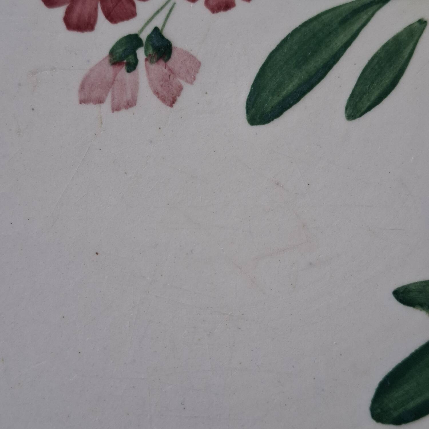 Old mismatched earthenware dinner plates