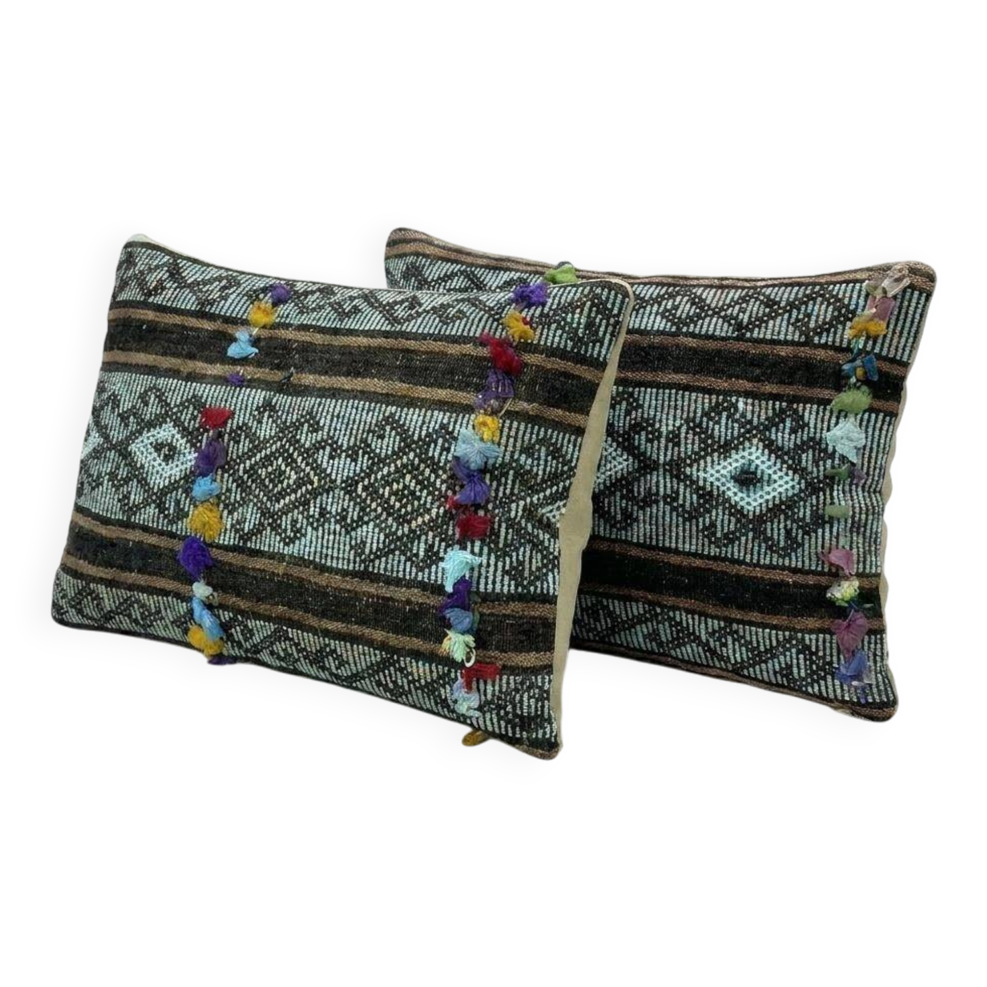Set of 2 vintage kilim cushion covers 41x61 cm