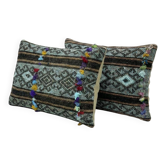 Set of 2 vintage kilim cushion covers 41x61 cm