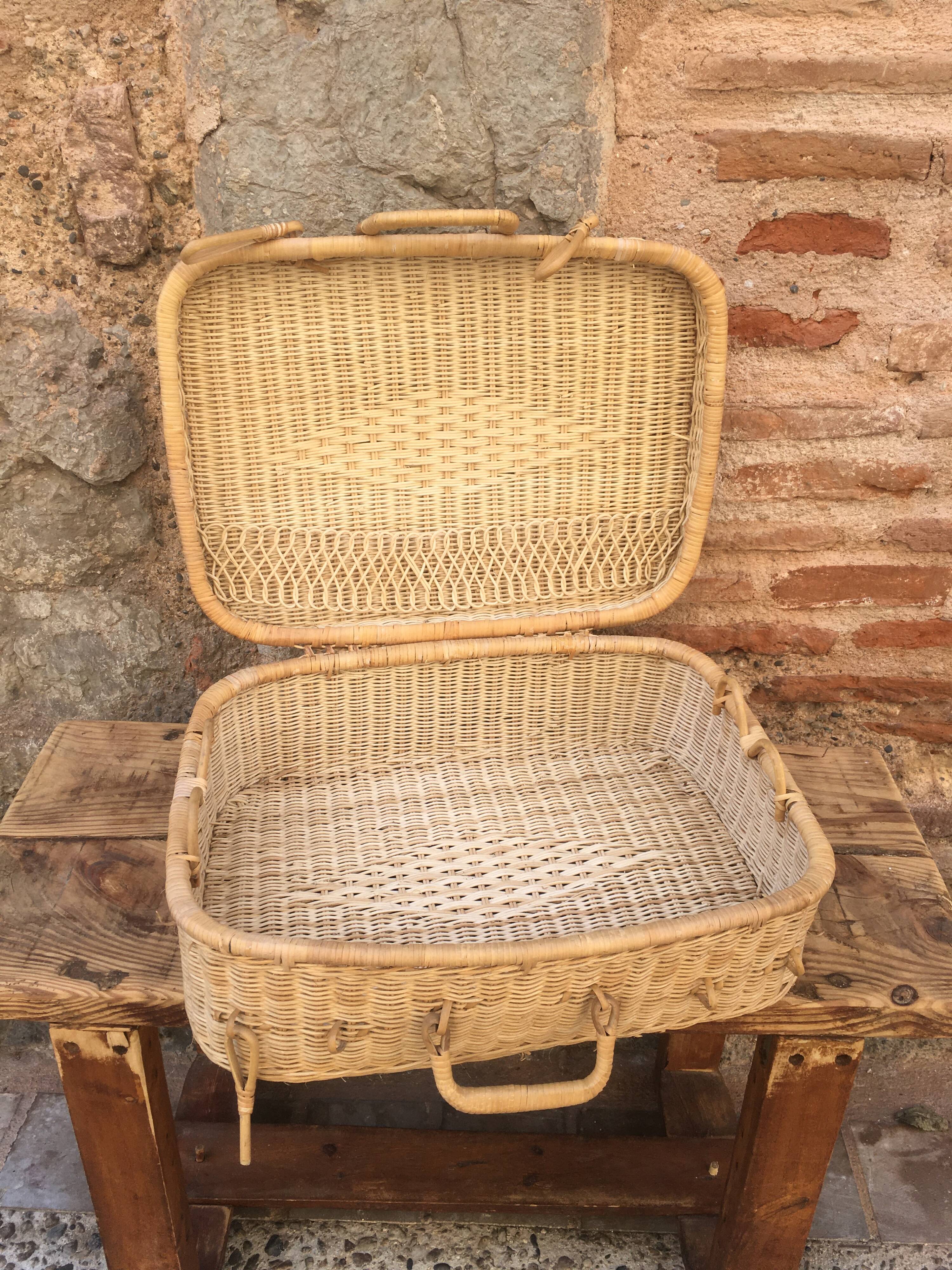 Wicker suitcase