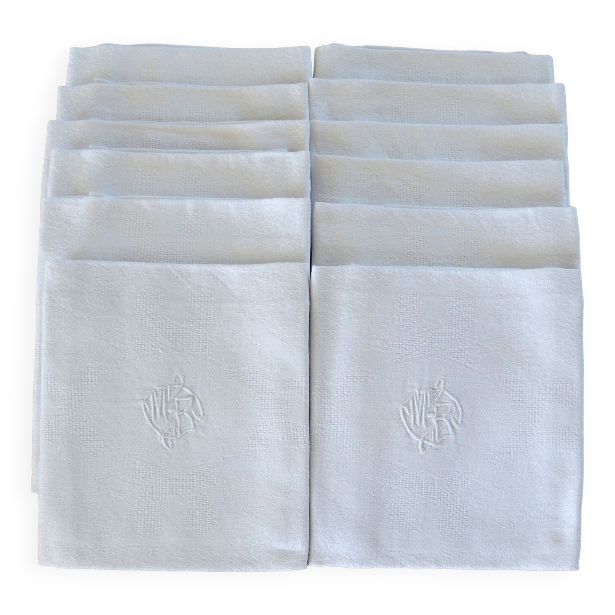 Set of 12 hand-embroidered napkins