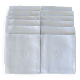 Set of 12 hand-embroidered napkins