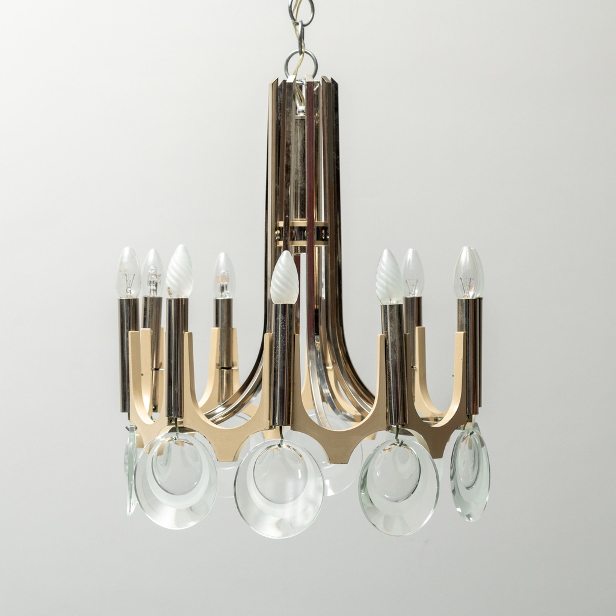 Chandelier 10 lights vintage 70s modern style