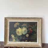 Oil on canvas painting Still Life G. Grandperrin 19th century