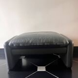 Vico magistretti, Maralunga for Cassina, in Leather with Footrest