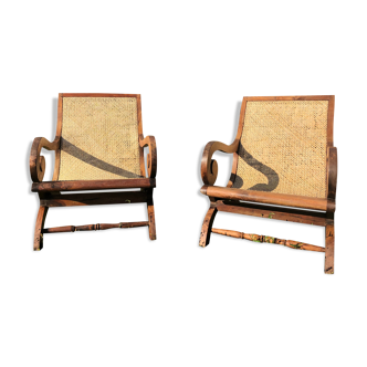 Fauteuils créole en cannage