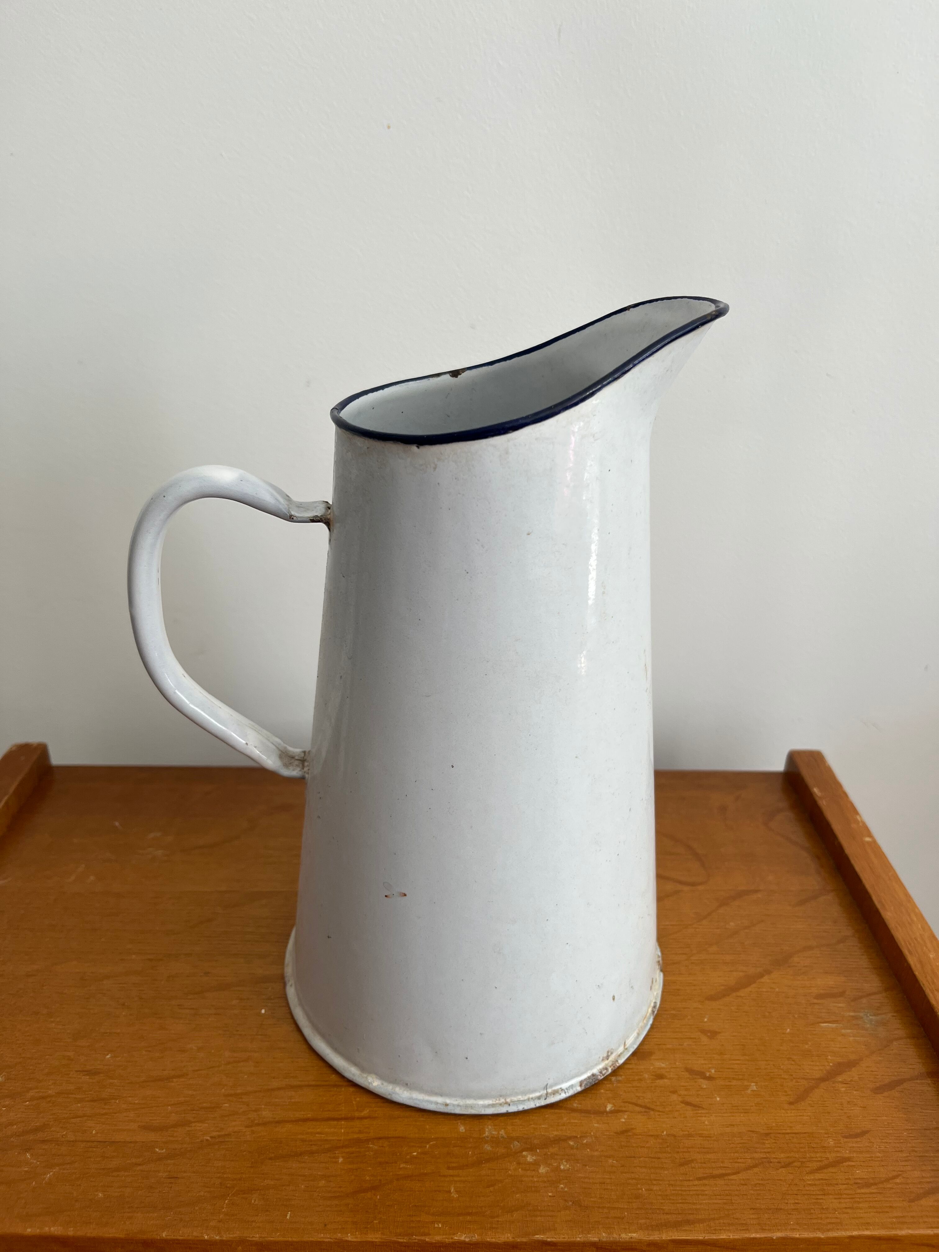 Antique enamelled broc vase